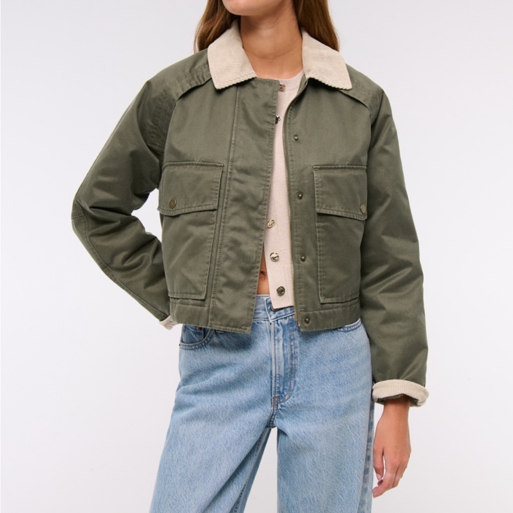 Abercrombie & Fitch short waxed chore jacket NWT